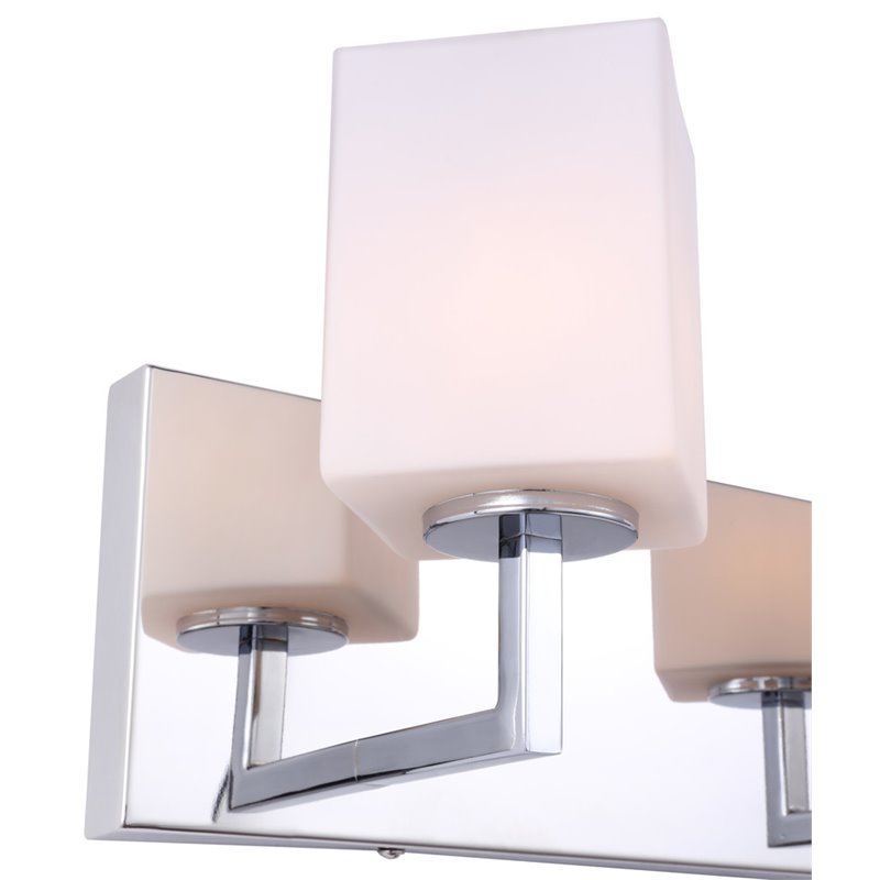 Woodbridge Lighting Candice 2Lt Glass Bath Light in Chrome/Opal Square