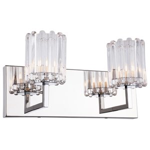 Woodbridge Lighting Candice 2Lt Glass Bath Light in Chrome/Swizzle Stick