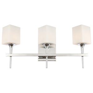 Woodbridge Lighting Chelsea 3Lt Glass Bath Light in Chrome/Opal