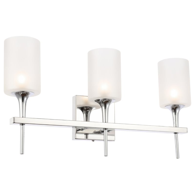 Woodbridge Lighting Chelsea 3Lt Glass Bath Light in Chrome/Sand Blasted