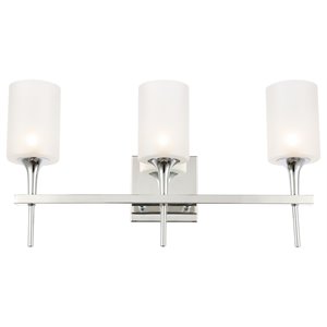 Woodbridge Lighting Chelsea 3Lt Glass Bath Light in Chrome/Sand Blasted