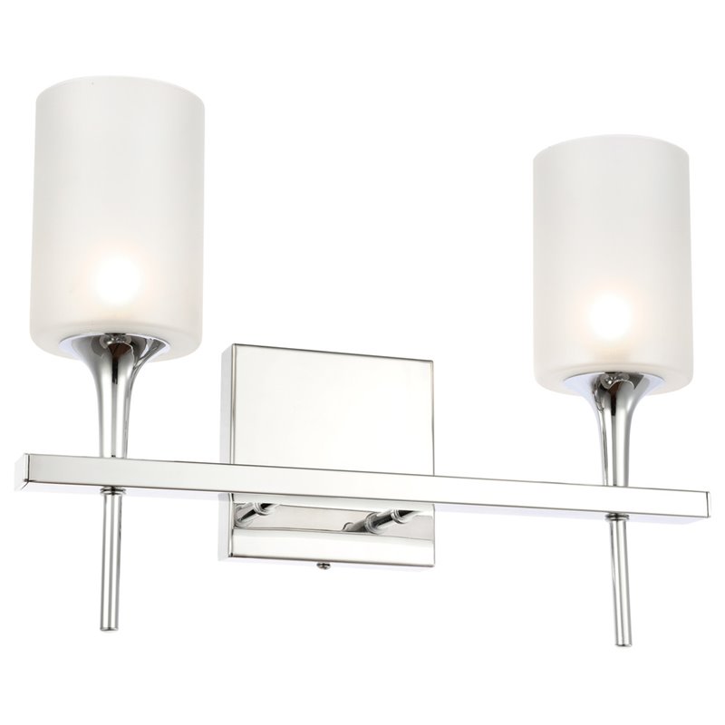 Woodbridge Lighting Chelsea 2Lt Glass Bath Light in Chrome/Sand Blasted