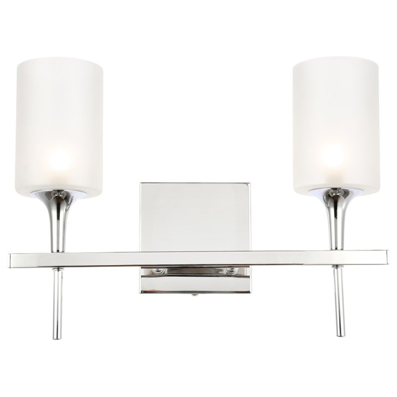Woodbridge Lighting Chelsea 2Lt Glass Bath Light in Chrome/Sand Blasted