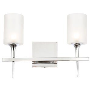 Woodbridge Lighting Chelsea 2Lt Glass Bath Light in Chrome/Sand Blasted