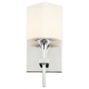 Woodbridge Lighting Chelsea 1Lt Glass Bath/Wall Light in Chrome/Opal