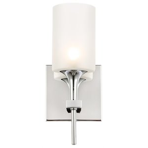 Woodbridge Lighting Chelsea 1Lt Glass Bath/Wall Light in Chrome/Sand Blasted