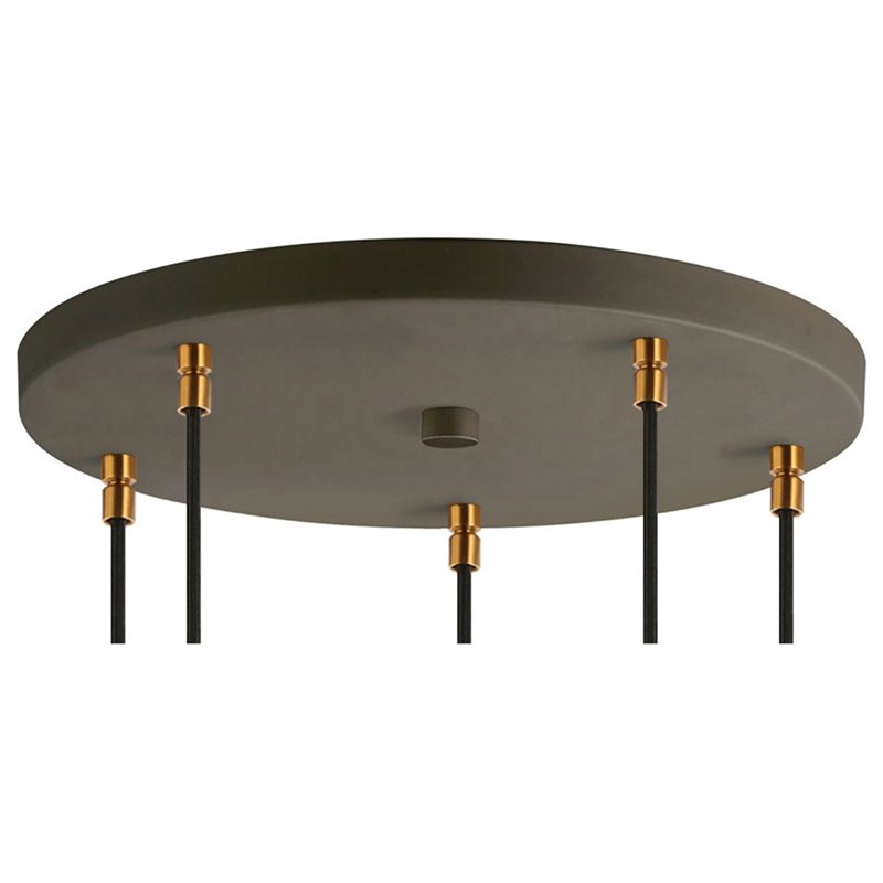 Woodbridge Lighting Elise 5-Light Glass Cluster Pendant in Brass/Bronze/Opal