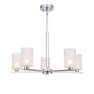 Woodbridge Lighting Claudia 5-Light Glass Chandelier in Chrome/Sand Blasted