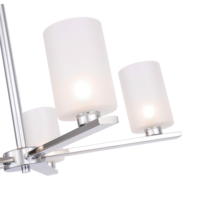 Woodbridge Lighting Claudia 5-Light Glass Chandelier in Chrome/Sand Blasted