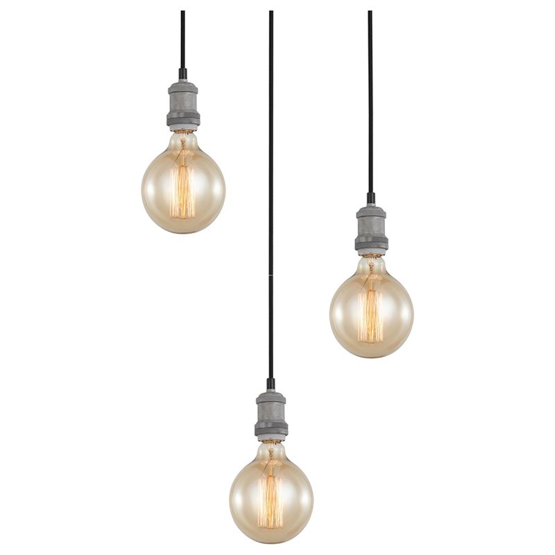 Woodbridge Lighting Fulton G125 3-Light Metal Cluster Pendant in Gray/Bronze