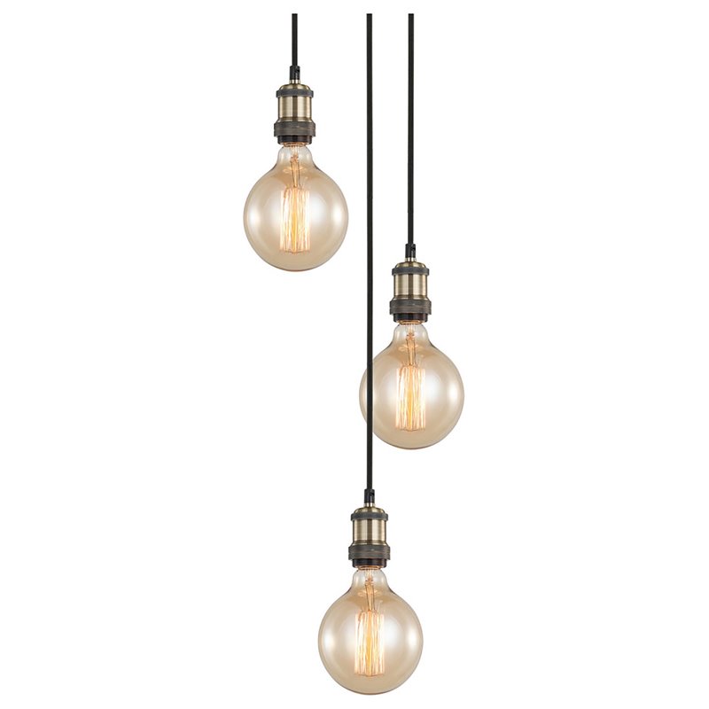 Woodbridge Lighting Fulton G125 5-Light Metal Cluster Pendant in Antique Brass