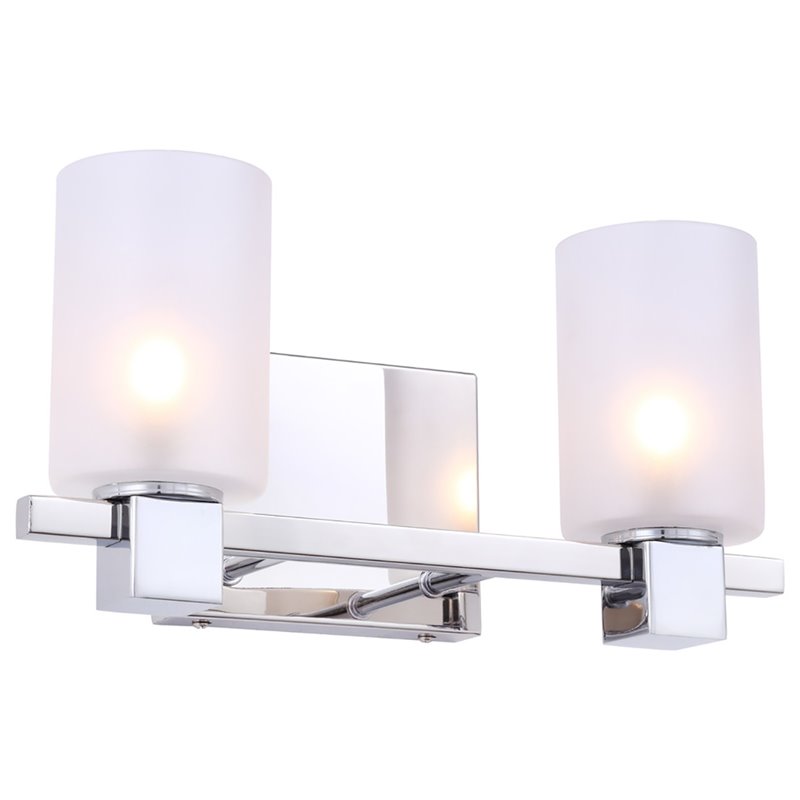 Woodbridge Lighting Langston 2Lt Glass Bath Light in Chrome/Opal Cylinder