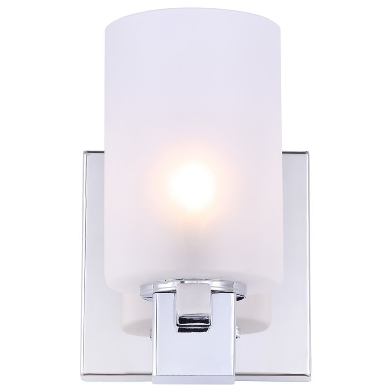 Woodbridge Lighting Langston 1Lt Glass Bath Light in Chrome/Opal Cylinder