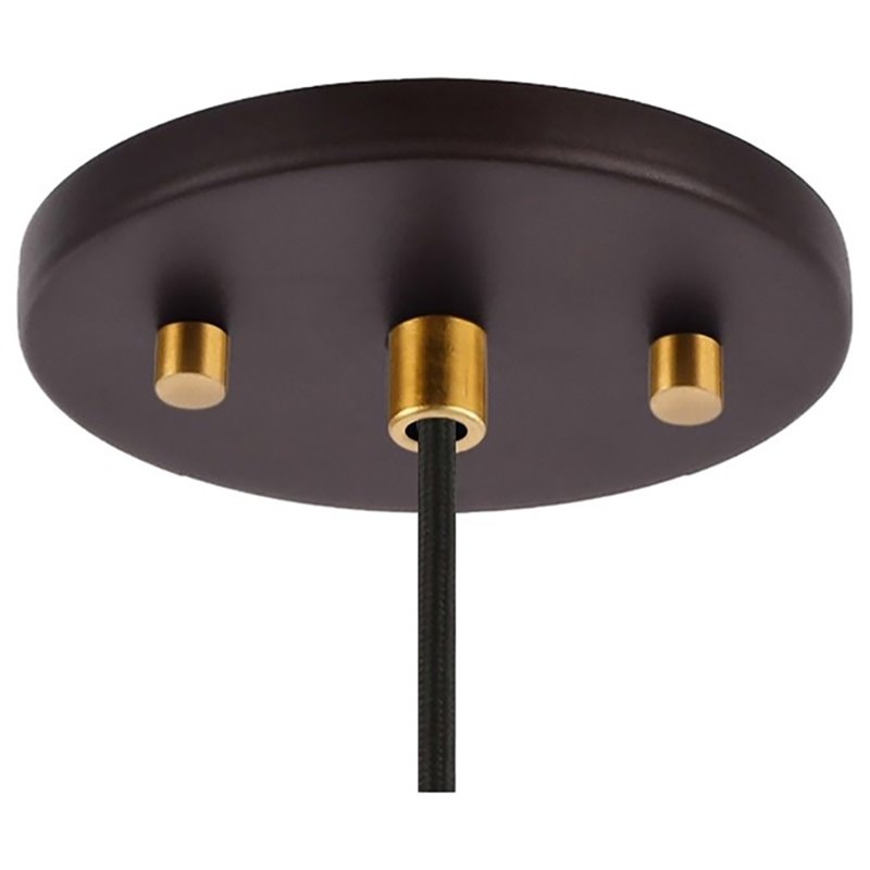 Woodbridge Lighting Langston 1-Light Glass Mini-Pendant in Brass/Bronze/Opal