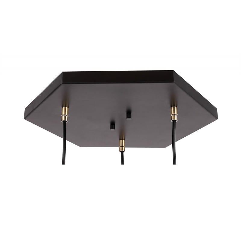 Woodbridge Lighting Lanning 3-Light Metal Cluster Pendant in Antique Brass/Black
