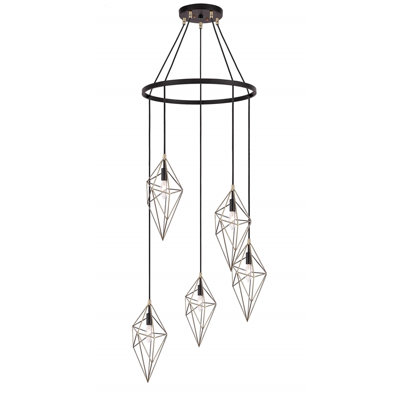 Woodbridge Lighting Lanning 5-Light Metal Chandelier in Antique Brass/Bronze
