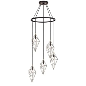 Woodbridge Lighting Lanning 5-Light Metal Chandelier in Antique Brass/Bronze