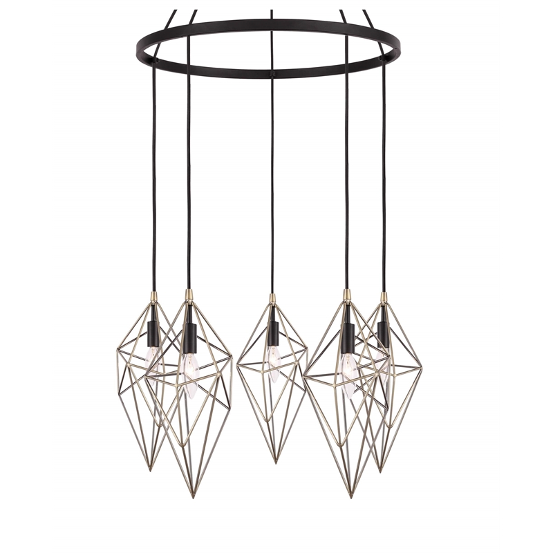 Woodbridge Lighting Lanning 5-Light Metal Chandelier in Antique Brass/Bronze