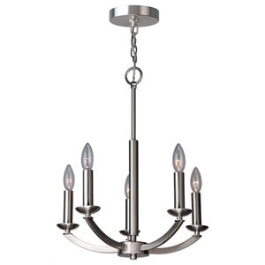 Woodbridge Lighting Lola 16.5&quot 5-Light Metal Chandelier in Satin Nickel