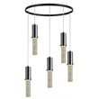 Woodbridge Lighting Pixie 5-Light Glass Chandelier in Chrome/Bronze