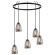 Woodbridge Lighting Venezia 5-Light Glass Chandelier in Bronze/Multi-Color