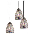 Woodbridge Lighting Venezia 5-Light Glass Chandelier in Bronze/Multi-Color