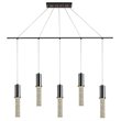 Woodbridge Lighting Pixie 5-Light Glass Linear Pendant in Chrome/Bronze