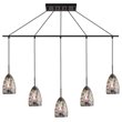 Woodbridge Lighting Venezia 5-Light Glass Linear Pendant in Bronze/Multi-Color