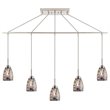 Woodbridge Lighting Venezia 5-Light Glass Linear Pendant in Nickel/Multi-Color