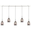 Woodbridge Lighting Venezia 5-Light Glass Linear Pendant in Nickel/Multi-Color