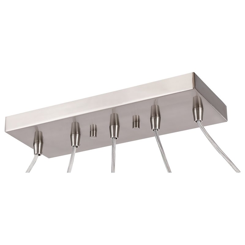 Woodbridge Lighting Venezia 5-Light Glass Linear Pendant in Nickel/Multi-Color
