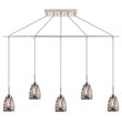Woodbridge Lighting Venezia 5-Light Glass Linear Pendant in Nickel/Multi-Color