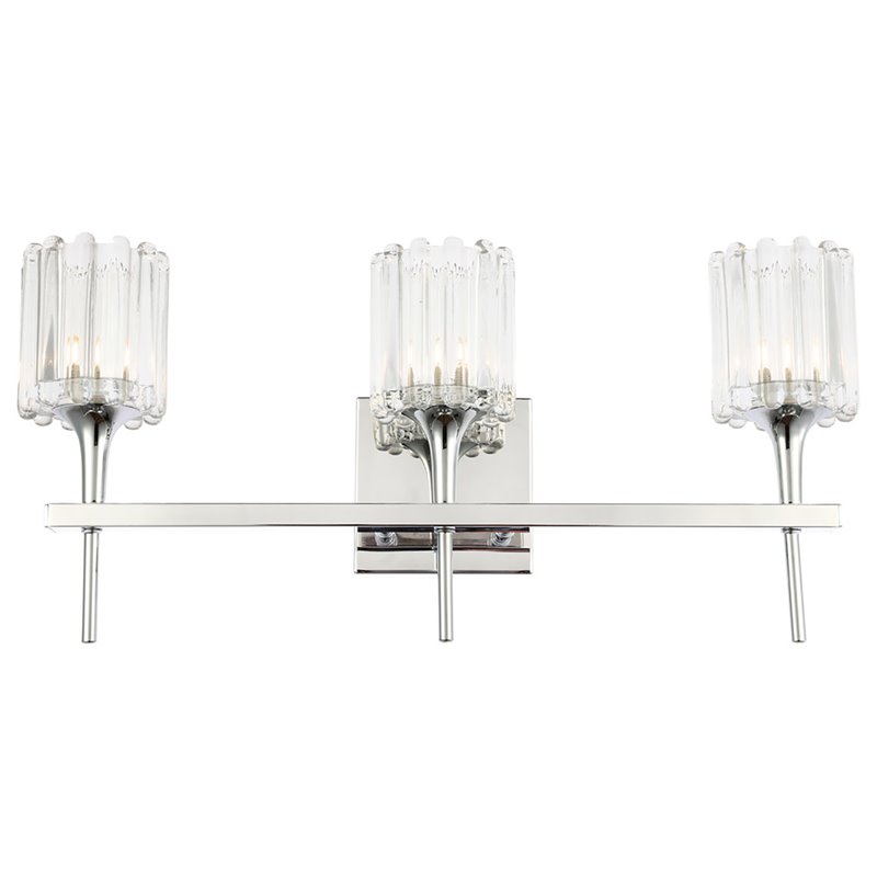 Woodbridge Lighting Regent Park 3Lt Glass Bath Light in Chrome/Petite Swizzle