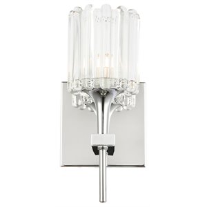 Woodbridge Lighting Regent Park 1Lt Glass Bath/Wall Light in Chrome/Swizzle