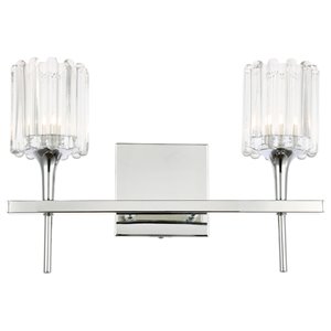 Woodbridge Lighting Regent Park 2Lt Glass Bath Light in Chrome/Petite Swizzle