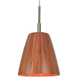 Woodbridge Lighting Sorg 1-Light Bamboo Mini-Pendant in Classic Brass