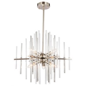 Woodbridge Lighting Spires 6-Light Metal Chandelier in Nickel/Plated Chrome