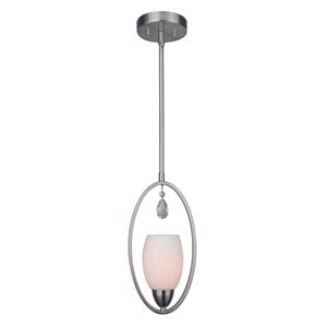 Woodbridge Lighting Olivia 7&quot 1-Light Glass Mini-Pendant in Satin Nickel