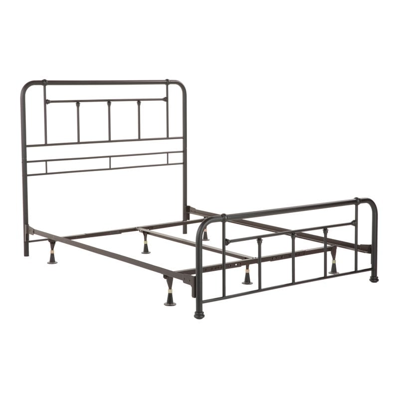 Fashion Bed Group Baldwin King Sized Decorative Metal Bed in Textured Black