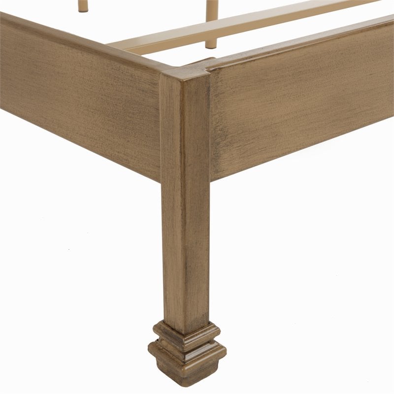 Fashion Bed Group Calvados Queen Sized Upholstered Decorative Wood Bed in Oak