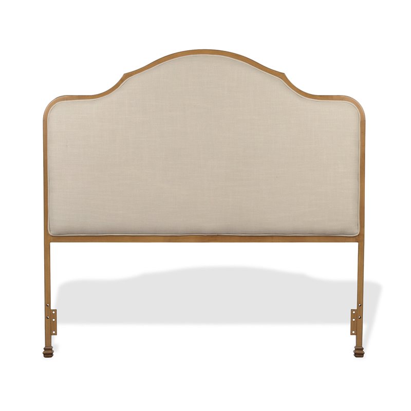 Fashion Bed Group Calvados King Sized Upholstered Decorative Wood Bed in Oak