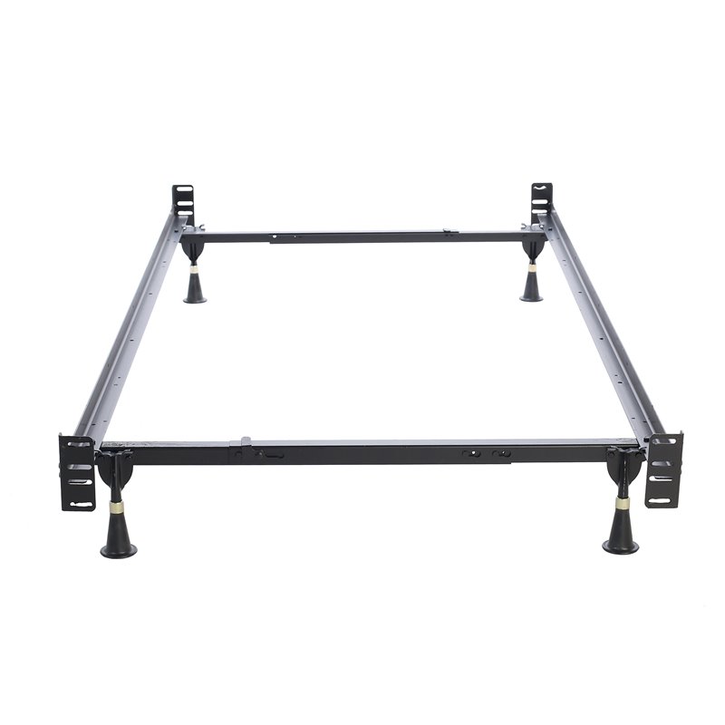 Fashion Bed Group Twin/Full-Size Metal Headboard & Footboard Bed Frame in Black