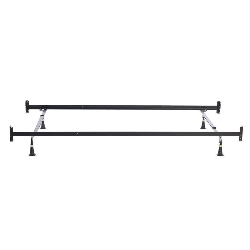 Fashion Bed Group Twin/Full-Size Metal Headboard & Footboard Bed Frame in Black