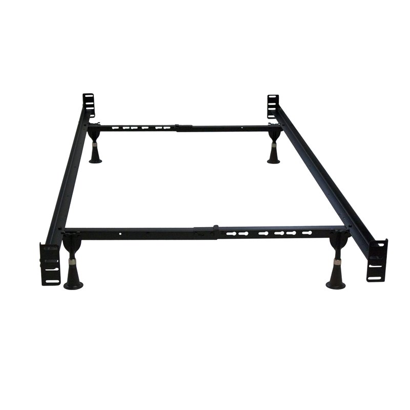 Fashion Bed Group Twin/Full-Size Metal Headboard & Footboard Bed Frame in Black