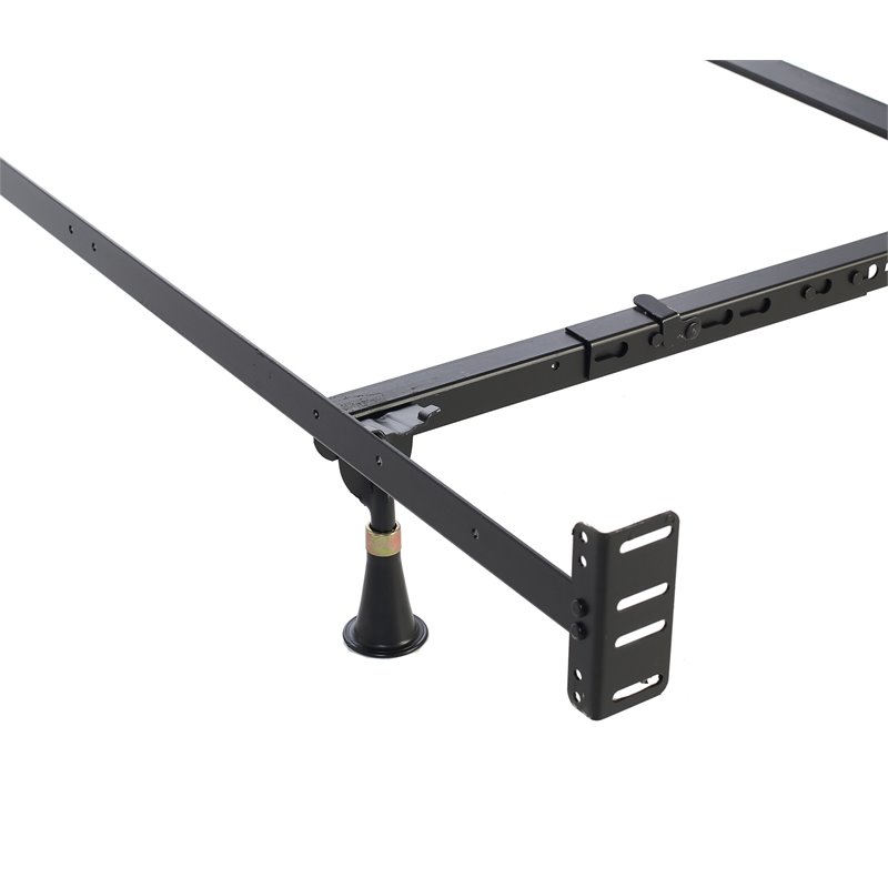 Fashion Bed Group Twin/Full-Size Metal Headboard & Footboard Bed Frame in Black