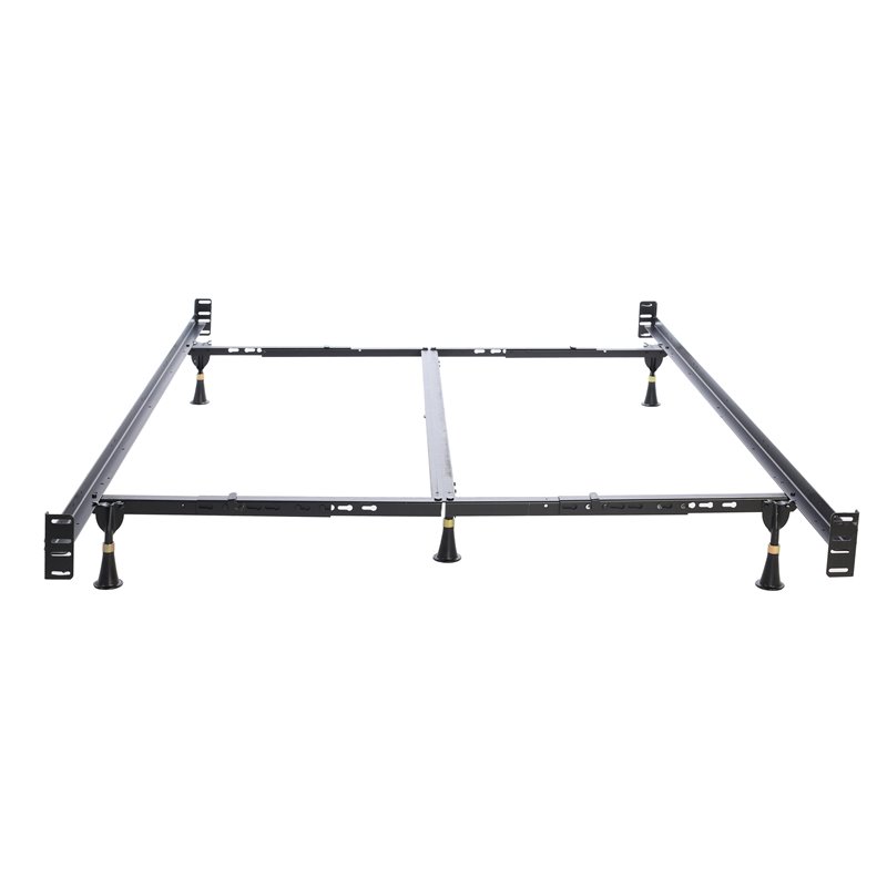 Fashion Bed Group Queen/King-Size Metal Headboard & Footboard Bed Frame in Black