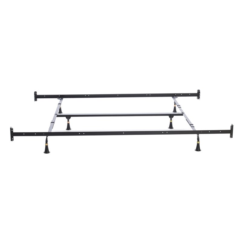 Fashion Bed Group Queen/King-Size Metal Headboard & Footboard Bed Frame in Black