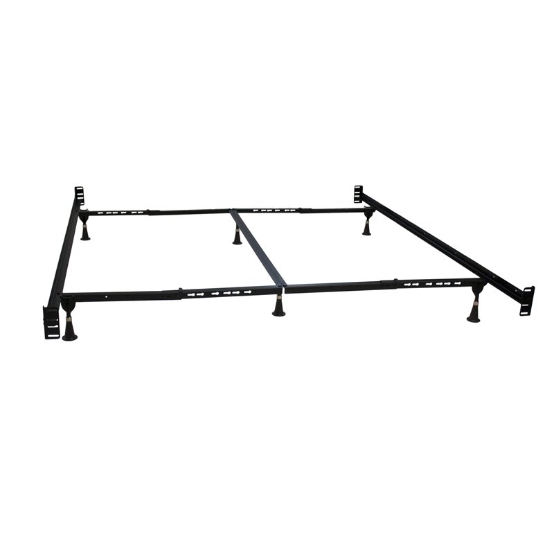 Fashion Bed Group Queen/King-Size Metal Headboard & Footboard Bed Frame in Black