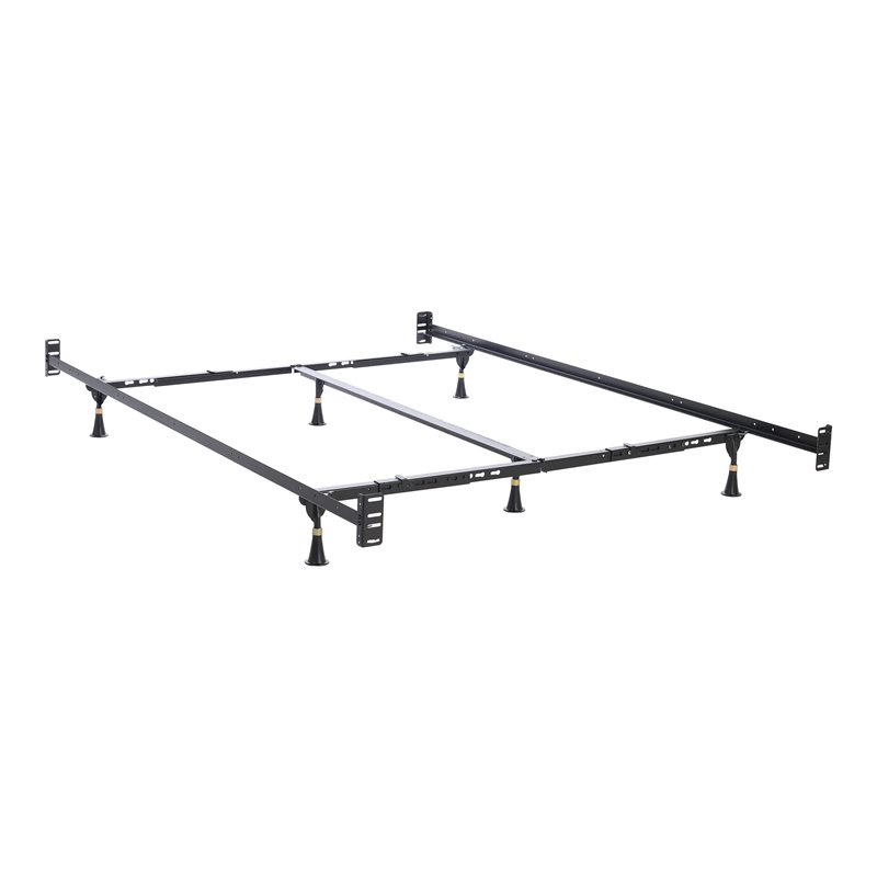 Fashion Bed Group Queen/King-Size Metal Headboard & Footboard Bed Frame in Black