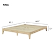 Willa King Wood Platform Bed - Natural Finish